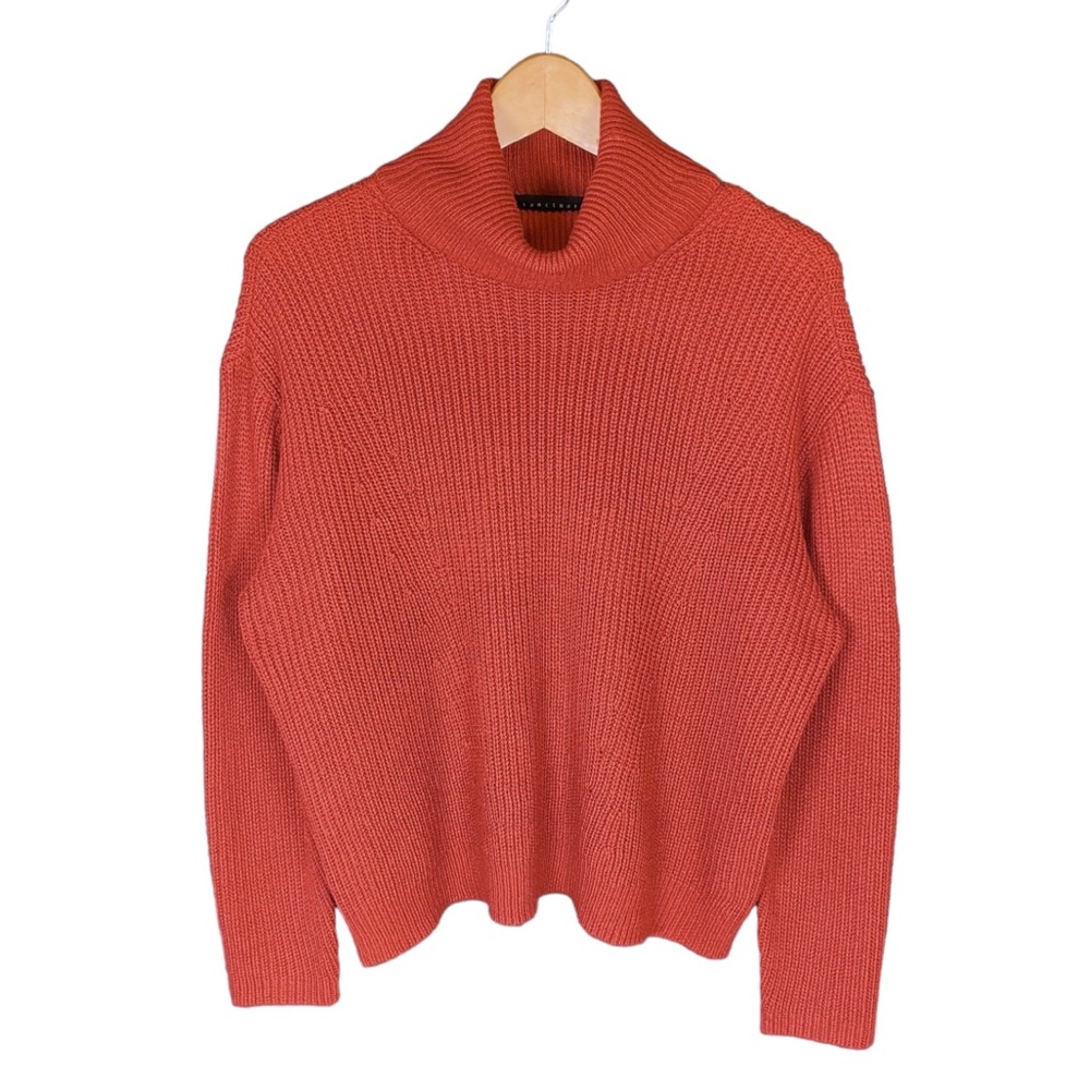 Sanctuary Sweater Women’s Size Medium Turtleneck Knit Pull Over Top Red Orange M
